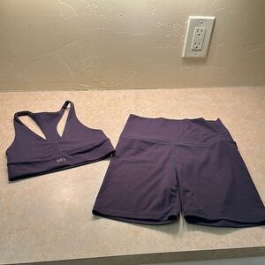 Set Active Women's Navy Blue Sports Bra and Shorts Set